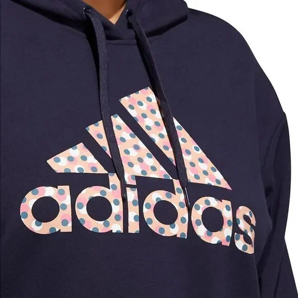 ADIDAS Plus Size Dot-Print  Logo Hooded SweatShirt 4X - Picture 4 of 6